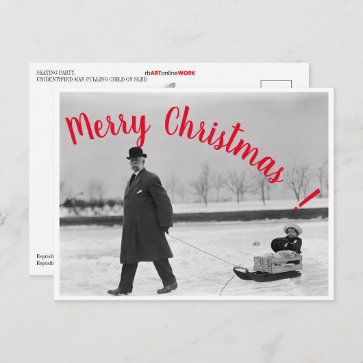 Sledding on Ice ポストカード (正面/裏面)