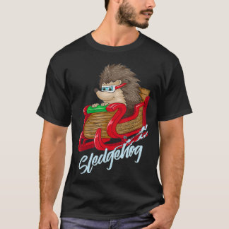 Sledgehog Hedgehog Sleigh Pet Christmas Gif Tシャツ