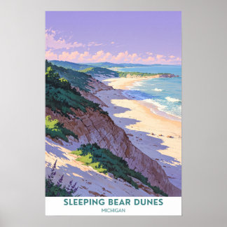 Sleeing Bear Dunes,ミシガン州,美しいポスター ポスター
