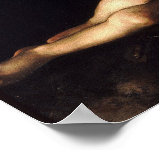 Sleeing Cupid by Caravaggio – ポスター (角)