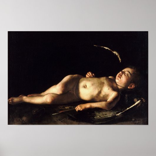 Sleeing Cupid by Caravaggio – ポスター (正面)