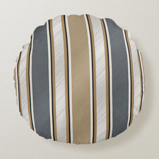 Sleek and Modern Stripe Pattern ラウンドクッション (正面)