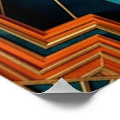 Sleek Art Deco Panther Silhouette Black Gold ポスター (角)