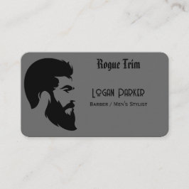 Sleek Black Barber Men's Stylist Minimalist 名刺