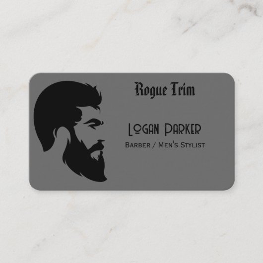 Sleek Black Barber Men's Stylist Minimalist 名刺 (正面)