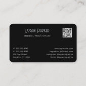 Sleek Black Barber Men's Stylist Minimalist 名刺 (裏面)