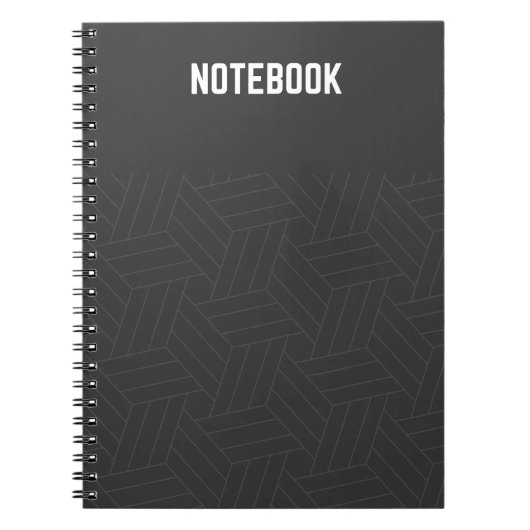 Sleek Black Elegance Spiral Notebook ノートブック (正面)