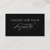 Sleek Black Modern Hearts Customer Loyalty Cards ロイヤリティカード (裏面)