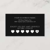 Sleek Black Modern Hearts Customer Loyalty Cards ロイヤリティカード (正面)