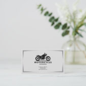 Sleek Black Motorcycle Silhouette 名刺 (スタンド正面)