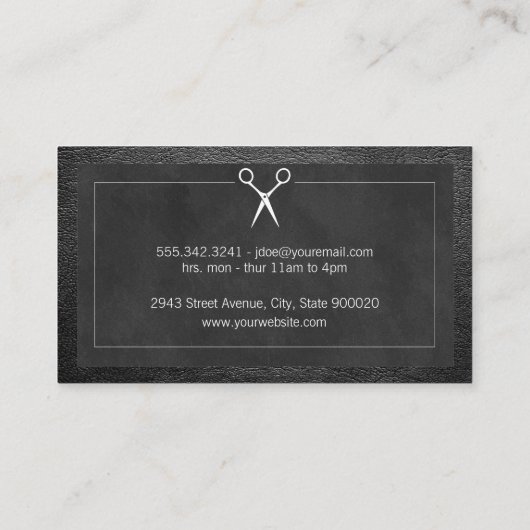 Sleek Black Rich Dark Wood | Leather Frame 名刺 (裏面)