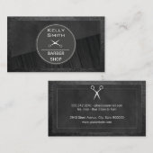 Sleek Black Rich Dark Wood | Leather Frame 名刺 (正面/裏面)