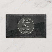 Sleek Black Rich Dark Wood | Leather Frame 名刺 (正面)