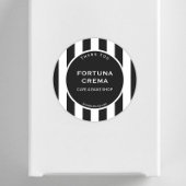 Sleek Black White Stripe Business Name Thank You ラウンドシール