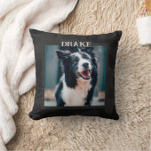 Sleek Camo Deep Black Dark Charcoal Pet Photo  クッション (ブランケット)