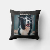 Sleek Camo Deep Black Dark Charcoal Pet Photo  クッション (裏面)