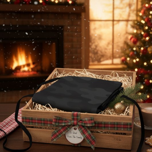 Sleek Camo Deep Black Dark Charcoal Tones Modern  エプロン