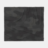 Sleek Camo Deep Black Dark Charcoal Tones Modern  フリースブランケット (正面(横))