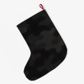 Sleek Camo Deep Black Dark Charcoal Tones Modern  ラージクリスマスストッキング (裏面 (吊り時))