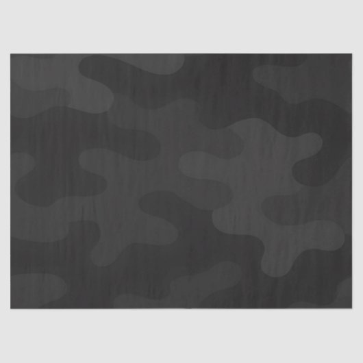 Sleek Camo Deep Black Dark Charcoal Tones Modern  薄葉紙 (正面)