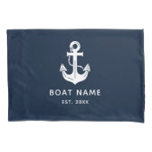 Sleek Captains Quarters Boat Name Established 枕カバー (正面)