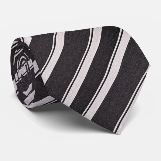 Sleek Charcoal Gray & Silver Diagonal Striped  ネクタイ (ロール)