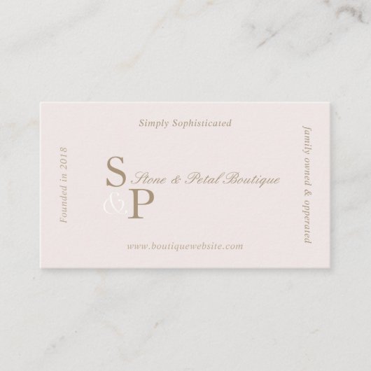 Sleek Chic Minimal Elegant Boutique Monogram Logo 名刺 (正面)