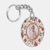 Sleek Christmas Gifts For Wife Photo Rose Flower キーホルダー (正面左)