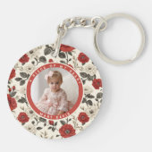 Sleek Christmas Gifts For Wife Photo Rose Flower キーホルダー (裏面)