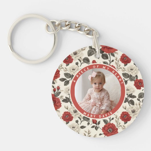 Sleek Christmas Gifts For Wife Photo Rose Flower キーホルダー (正面)