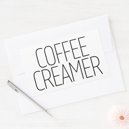 Sleek Coffee Creamer 長方形シール (封筒)