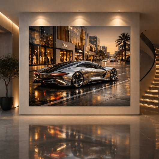 Sleek Concept Supercar Wall Decor カード