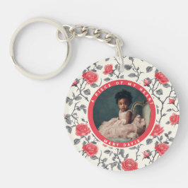 Sleek Family keepsake Custom rose flower キーホルダー
