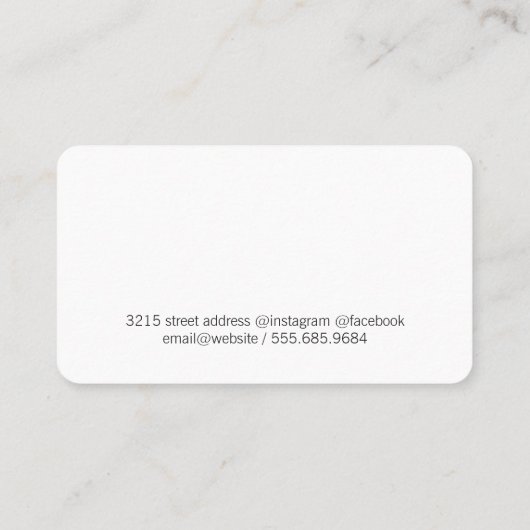 Sleek Font and Sophisticated Mint Green 名刺 (裏面)