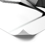 Sleek Geometric Origami Fox Print ポスター (角)