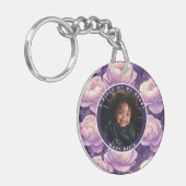 Sleek Gifts For Couples Rose Floral キーホルダー (正面左)