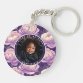 Sleek Gifts For Couples Rose Floral キーホルダー (裏面)