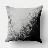 Sleek Grey Black with Silver Details クッション (正面)