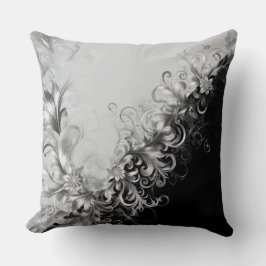Sleek Grey Black with Silver Details クッション