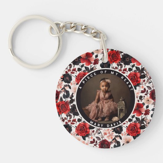 Sleek in loving memory Photo Rose Flower キーホルダー (正面)