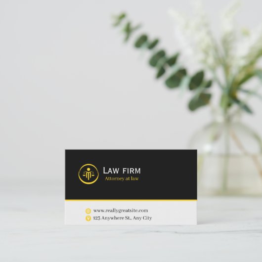 Sleek Law & Justice Business Card | Attorney  名刺 (スタンド正面)