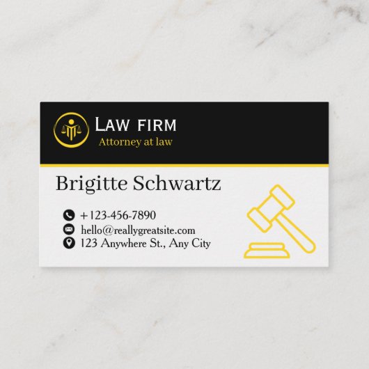 Sleek Law & Justice Business Card | Attorney  名刺 (裏面)