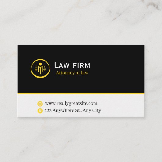 Sleek Law & Justice Business Card | Attorney 名刺 (正面)