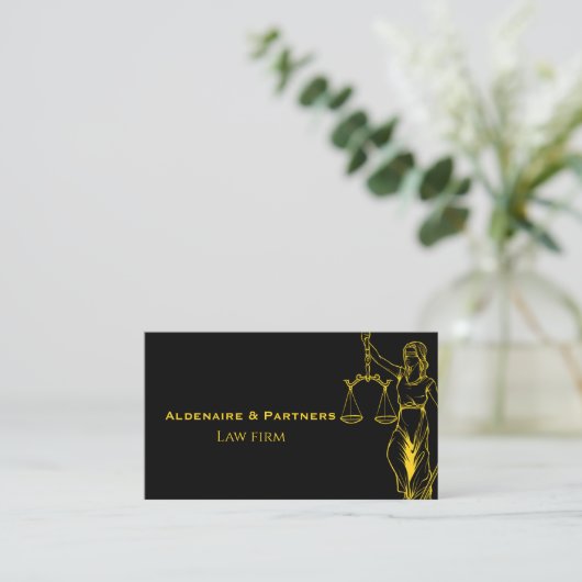 Sleek Law & Justice Business Card | Attorney 名刺 (スタンド正面)