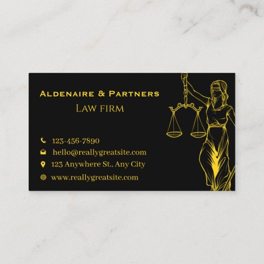 Sleek Law & Justice Business Card | Attorney 名刺 (裏面)