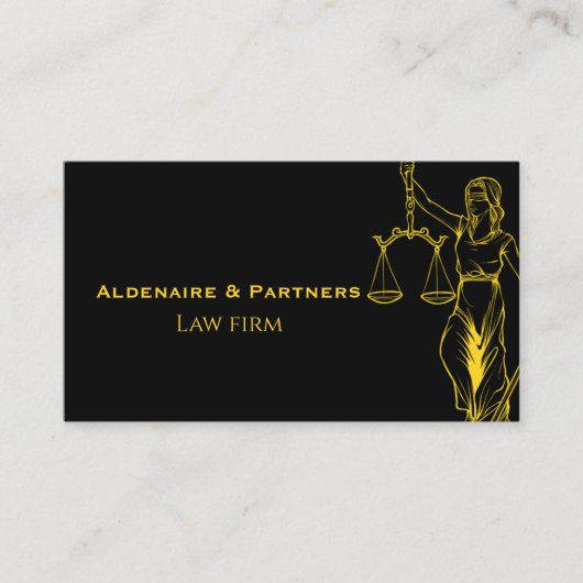 Sleek Law & Justice Business Card | Attorney 名刺 (正面)