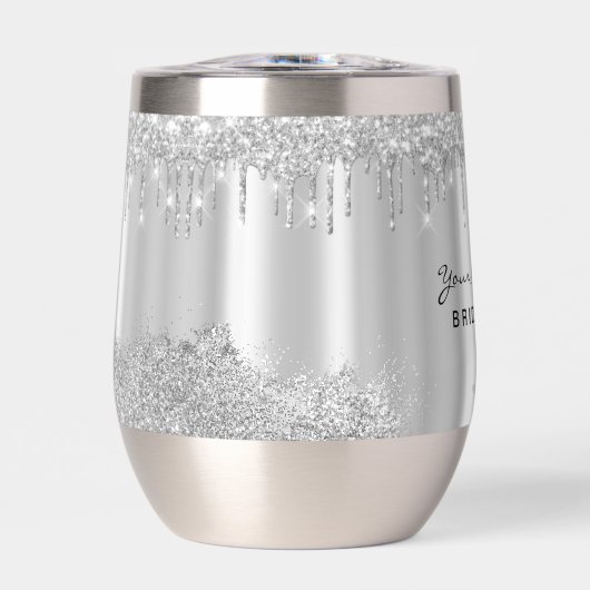 Sleek Luxury Glitter Drips Silver (正面)