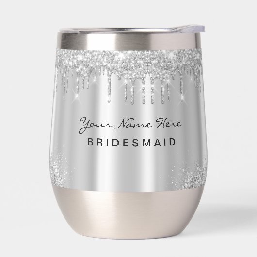 Sleek Luxury Glitter Drips Silver (左面)