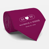 Sleek Minimalist Modern Wedding Burgundy ネクタイ (ロール)