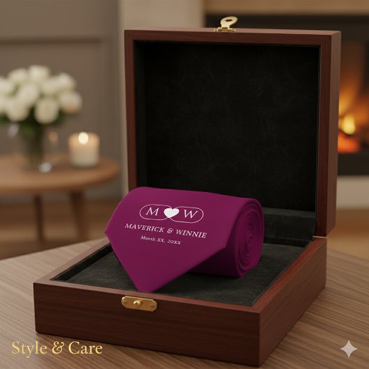 Sleek Minimalist Modern Wedding Burgundy ネクタイ